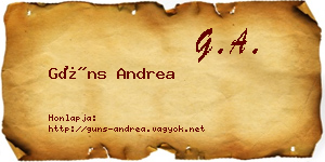 Güns Andrea névjegykártya